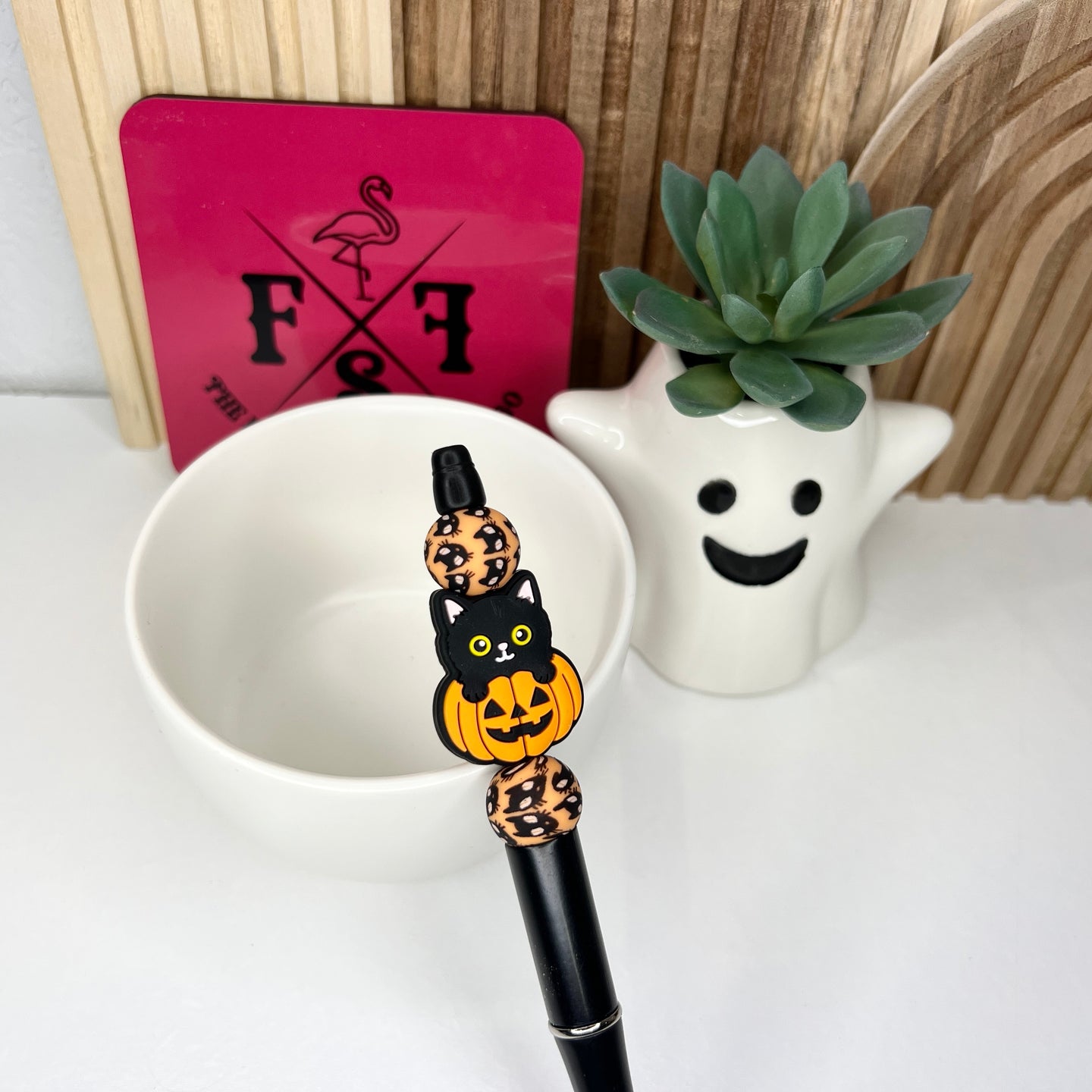 Pumpkin Cat Plastic Pen